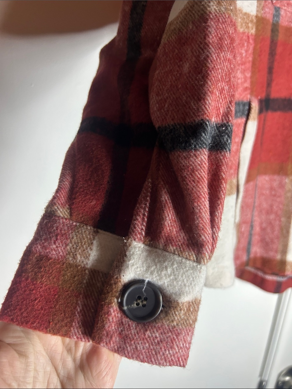 Zenana Plaid Shacket Oversized Button Front Shacket - Picture 6 of 8